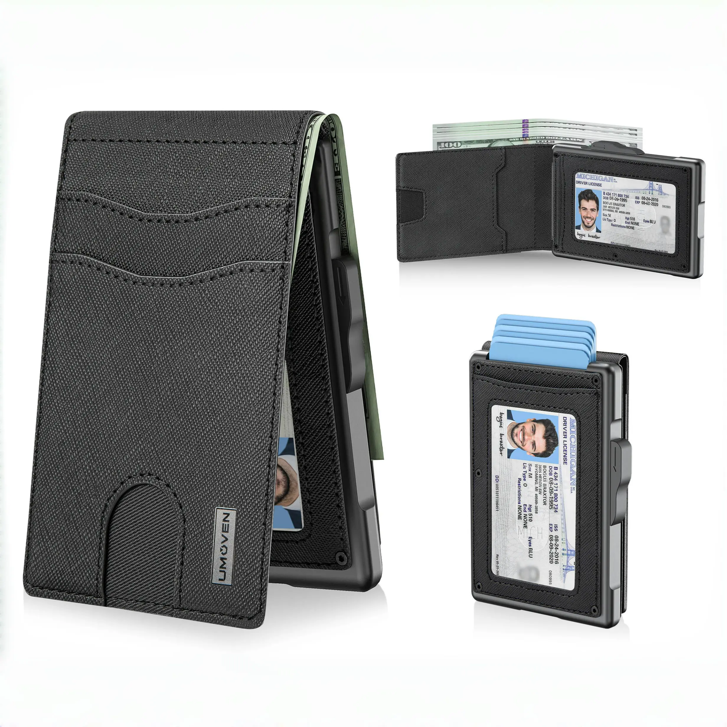 umoven Wallet for Men - Slim RFID Blocking Leather Wallet