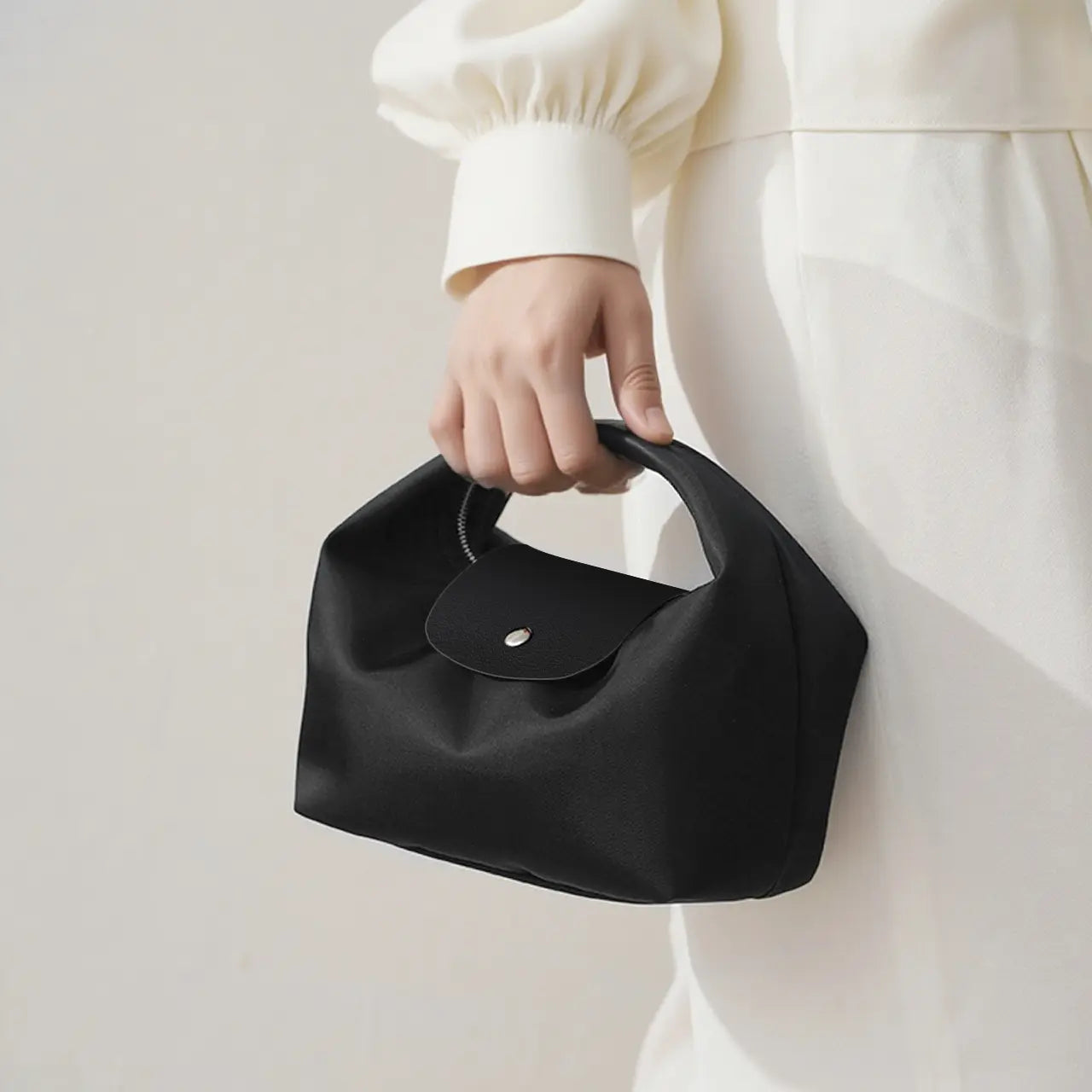 Fashion Crescent Bag - Lightweight Nylon Handbag with Adjustable Strap