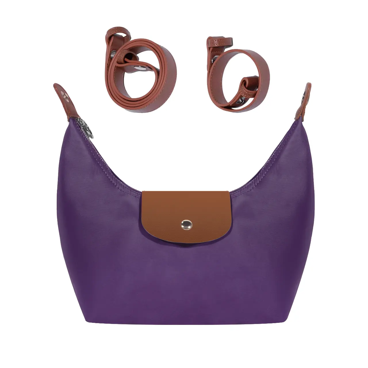 Fashion Crescent Bag - Lightweight Nylon Handbag with Adjustable Strap
