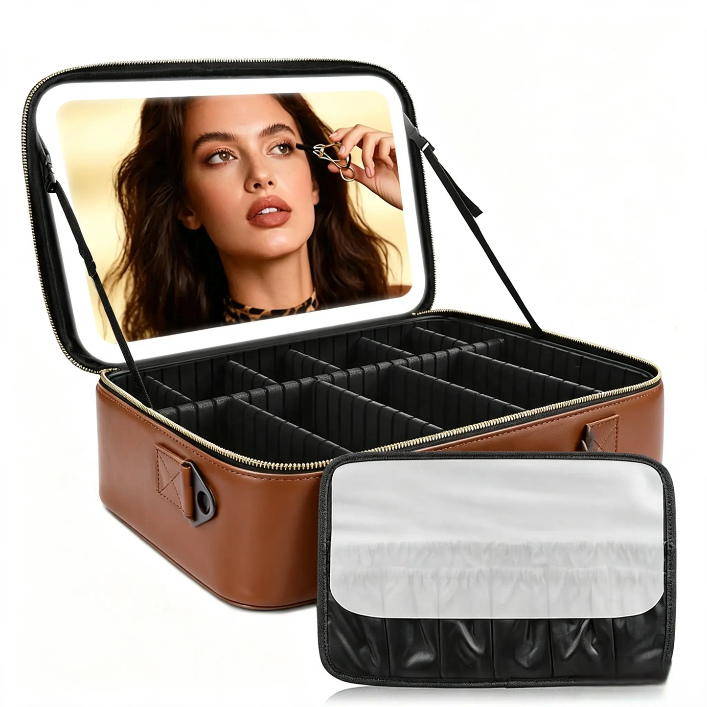 GORISGARMO Travel Makeup Bag with LED Mirror