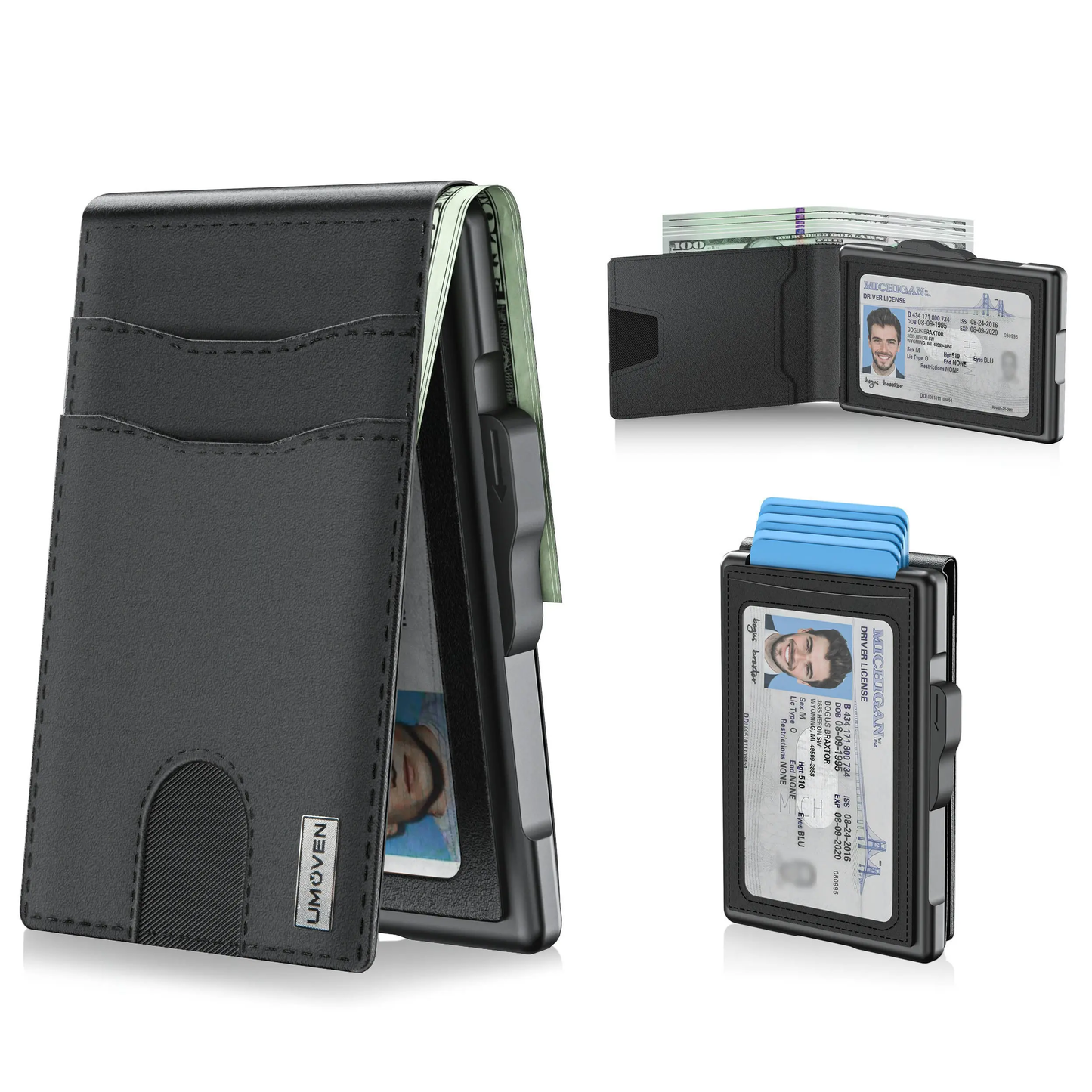 umoven Wallet for Men - Slim RFID Blocking Leather Wallet