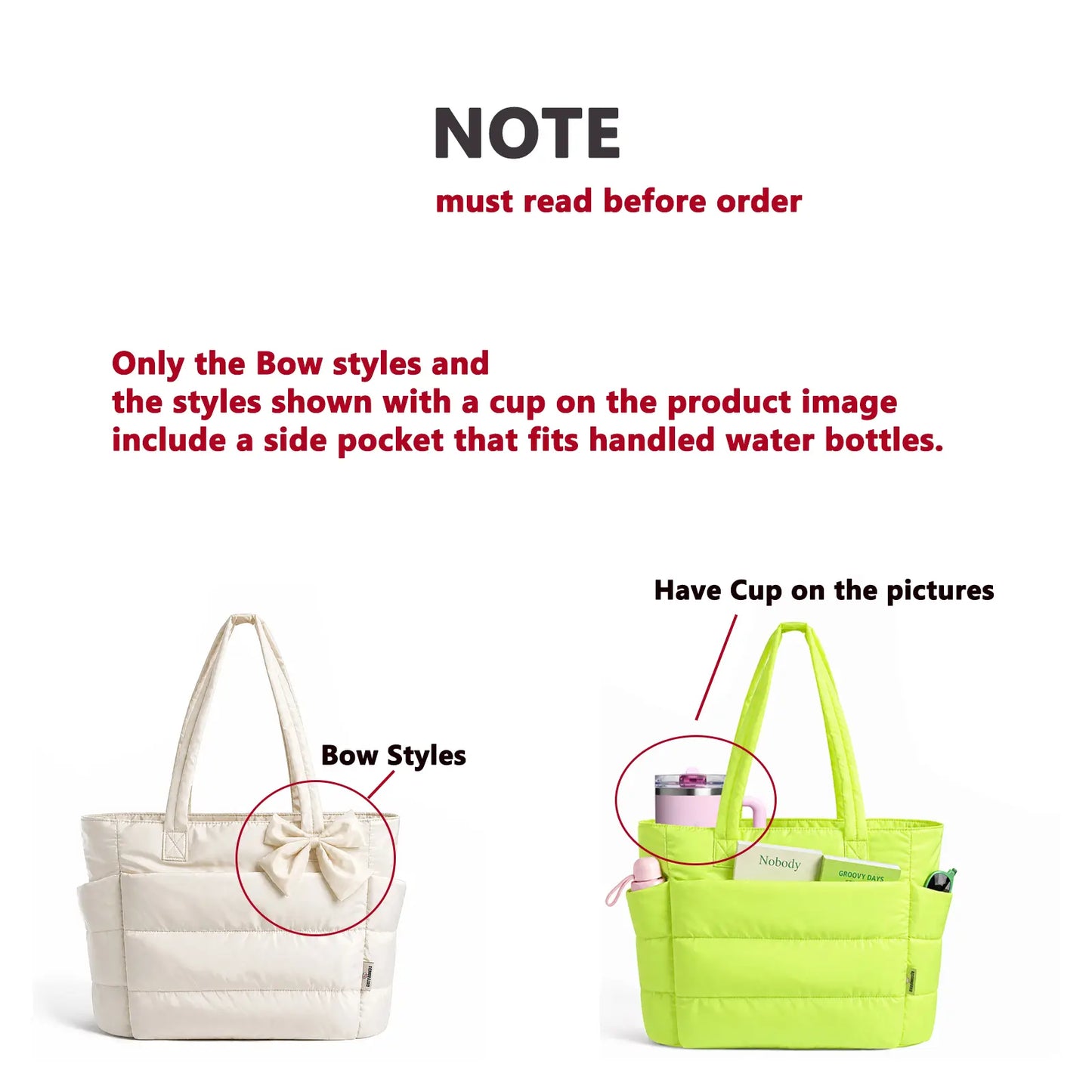 Women's Puffer Tote Bag in Pink Floral Print