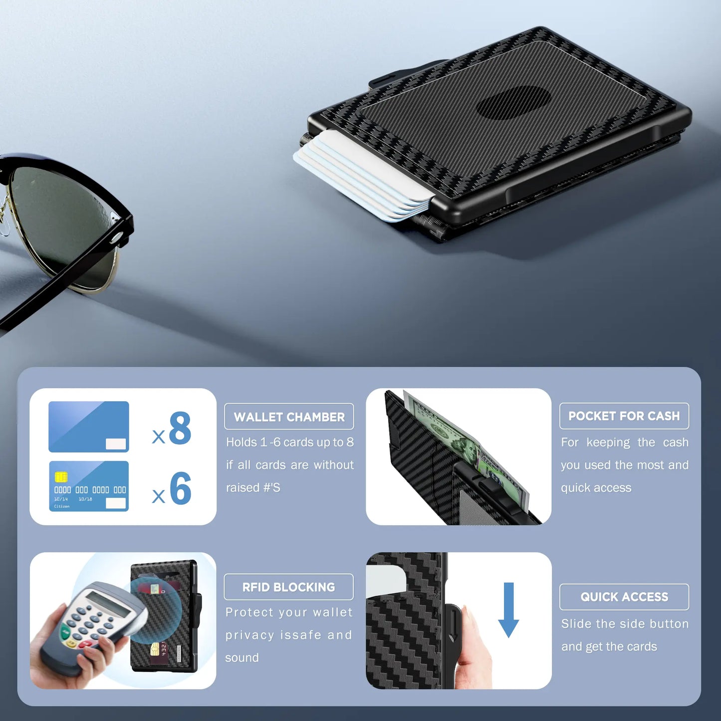 umoven Wallet for Men - Slim RFID Blocking Leather Wallet