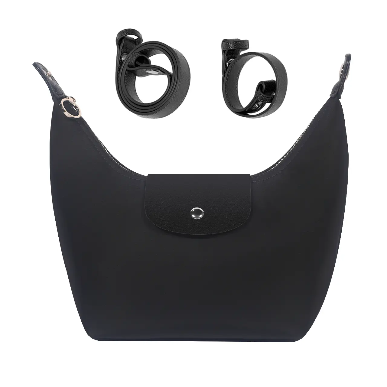 Fashion Crescent Bag - Lightweight Nylon Handbag with Adjustable Strap