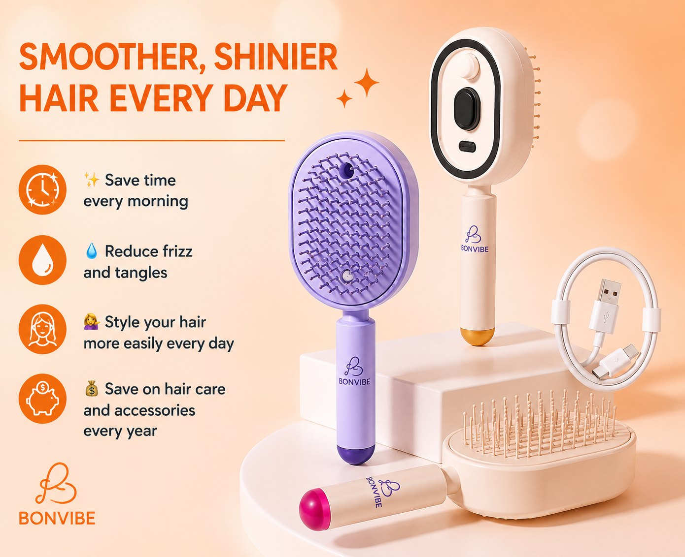 Anti-Knot & Anti-Frizz Brush