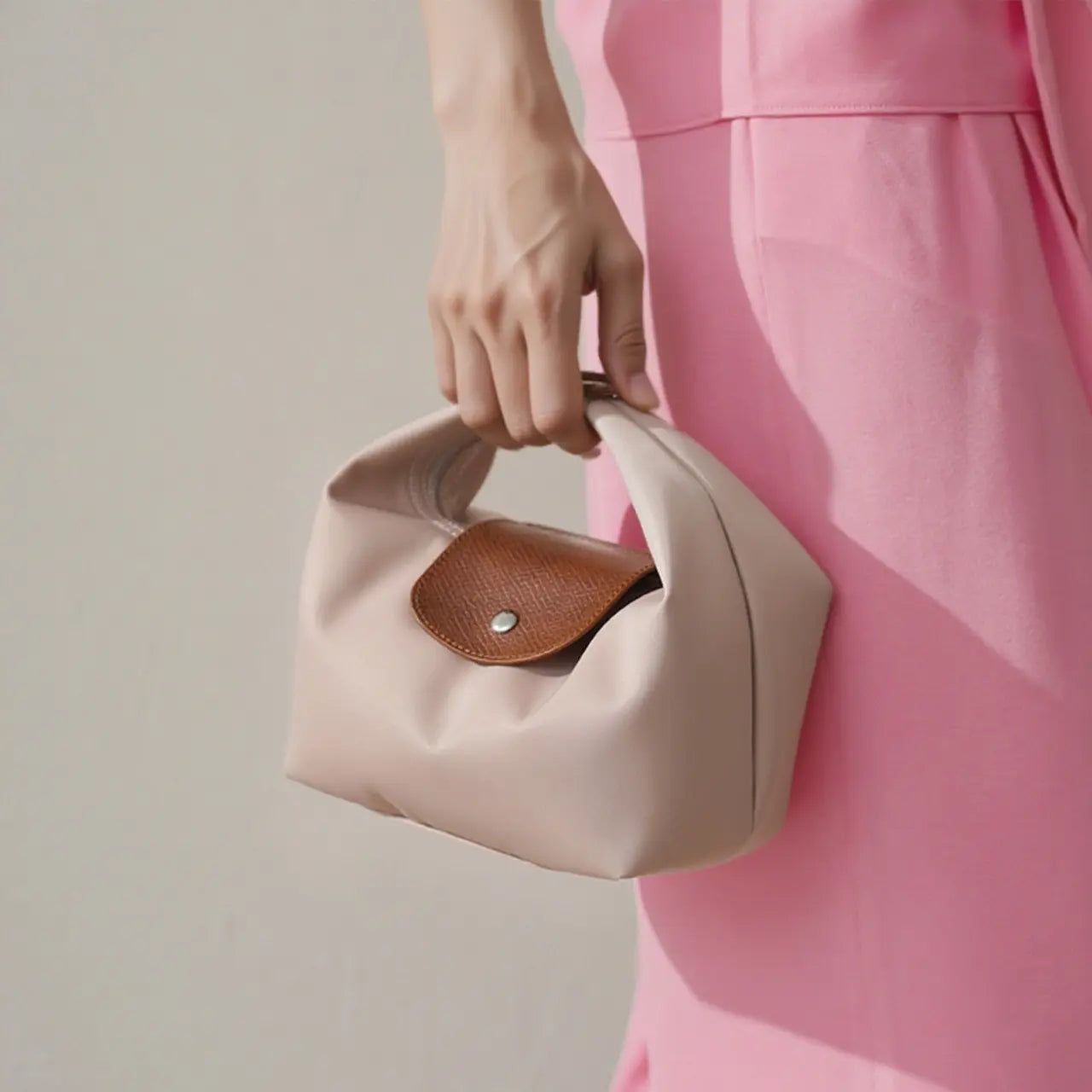 Fashion Crescent Bag - Lightweight Nylon Handbag with Adjustable Strap