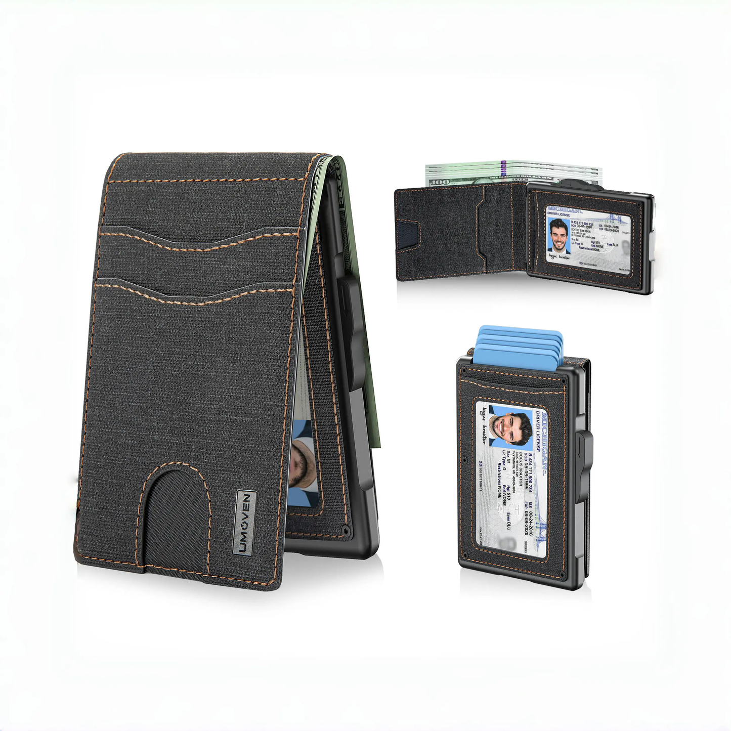 umoven Wallet for Men - Slim RFID Blocking Leather Wallet