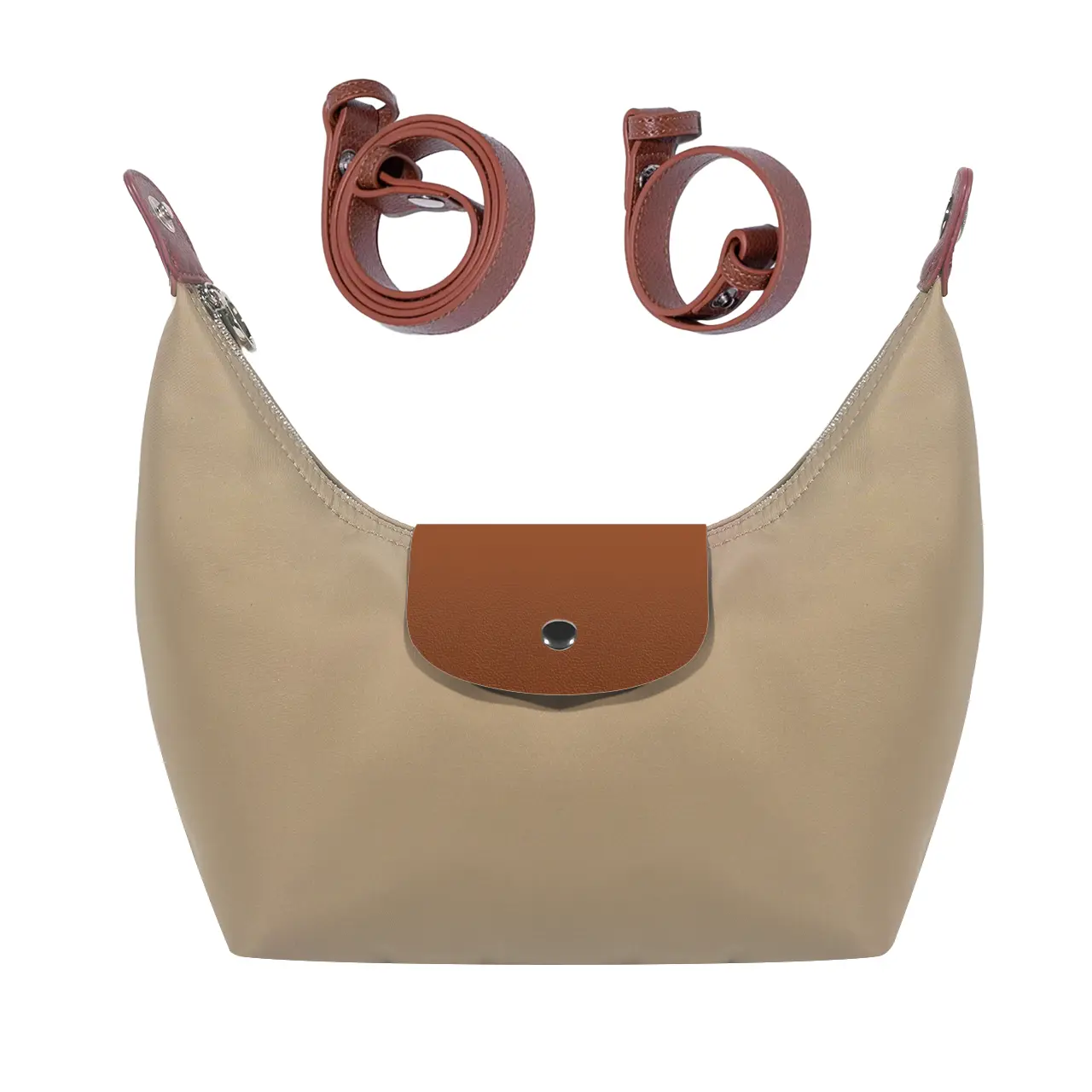 Fashion Crescent Bag - Lightweight Nylon Handbag with Adjustable Strap